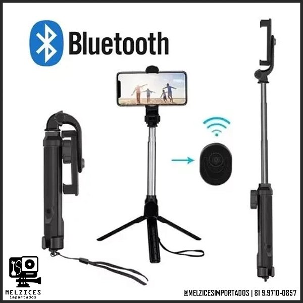 Bastão de Selfie com Tripé e Controle Remoto Para Smartphone
