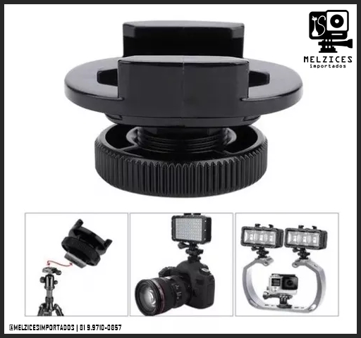Adaptador GoPro e Similares com SAPATA e parafuso 1/4 Para Câmeras DSLR e afins