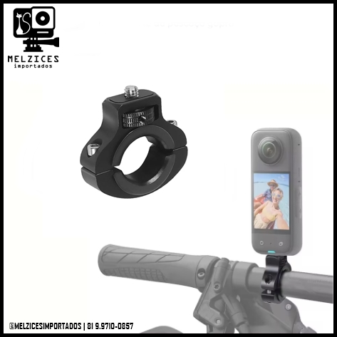 Suporte em alumínio de Guidão rosca 1/4 + Rosca Tripod + parafuso