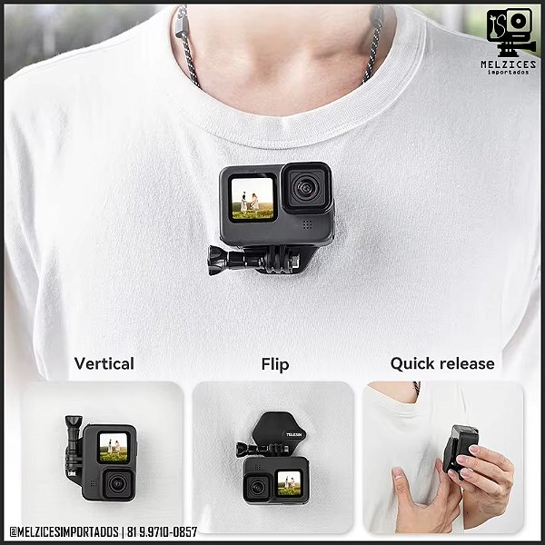 Telesin Kit Magnético Colar | Suporte Acessórios | Adesivo Nano Cola | Kit para Smartphone (Brinde)