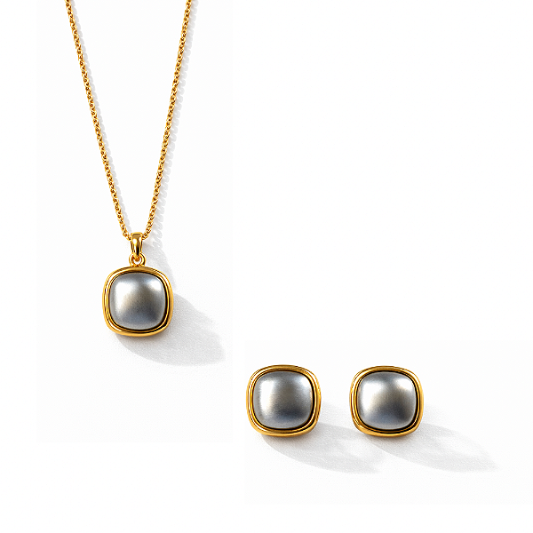 Colar Banho a Ouro e Prata Escovado e Brincos com Garantia