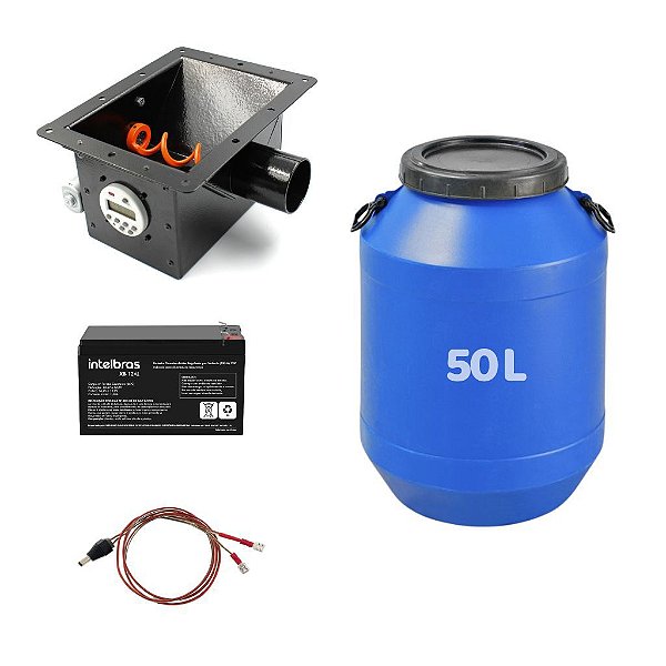 Tratador Automático TR60 12V c/ Reservatório 50L + Bateria 12V 6,0 Ah Intelbras + Cabo Adaptador - Ragotti