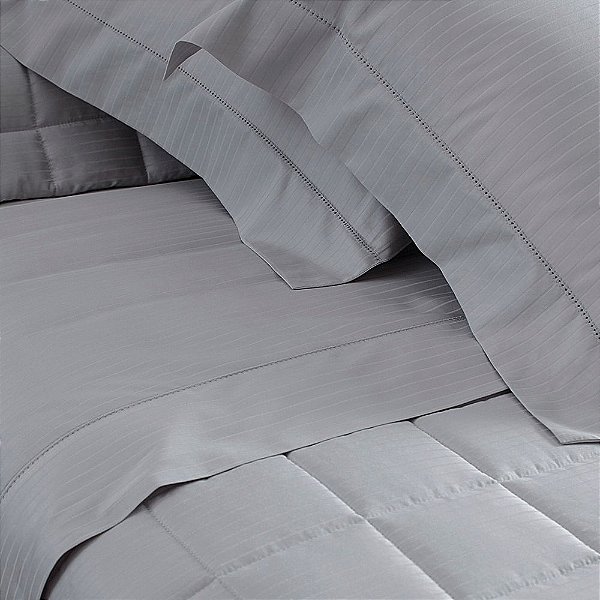 JG DE CAMA BUDD DAMASK QUEEN CINZA