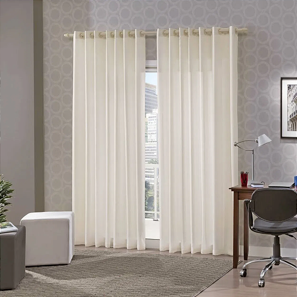 CORTA LUZ BJA PVC 260X170 ILHOS BRANCO/CINZA