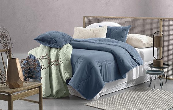 EDREDOM ALT BLEND CONFORT SHERPA 150X220 AZUL