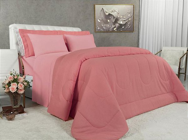 EDREDOM COT T MIX 180F QUEEN PATI ROSA