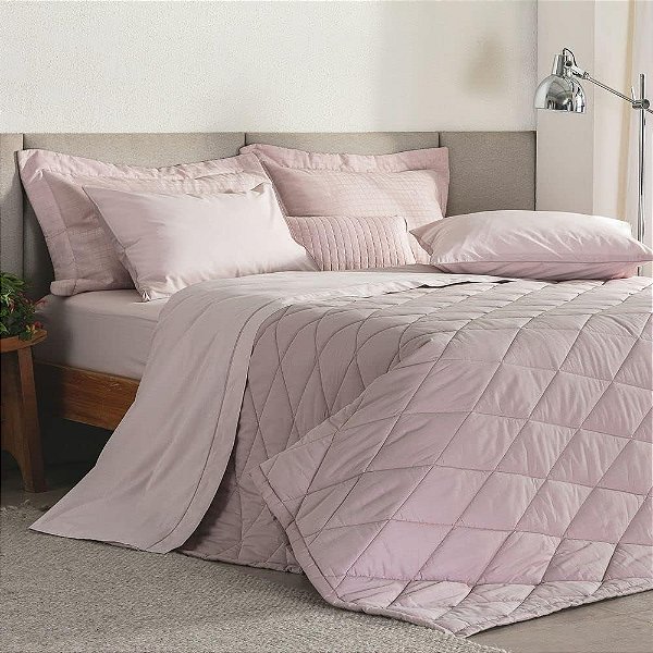 EDREDOM BUD B PERCALLE SOLT 160/240 COR ROSA