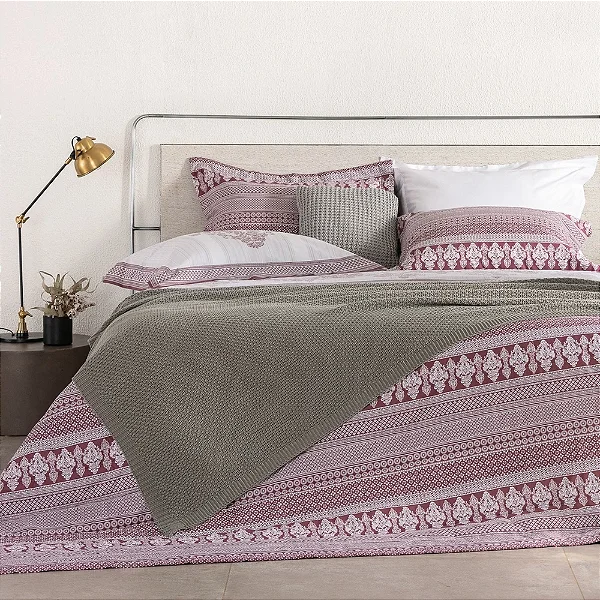 KIT COLCHA BUD B PERCALLE WINDSOR 290/240 KING 3 PÇS VERMELHO