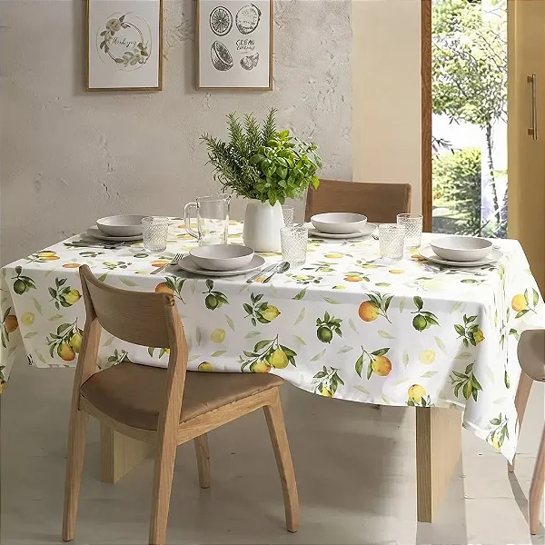 Toalha De Mesa Dol Clean Athenas Estampado 140X140 Isa 4 Lugares Limpa Fácil