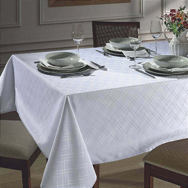 TOALHA DE MESA DOL REQUINTE 160X160 BRANCO 4L PÇS LIMPA FÁCIL