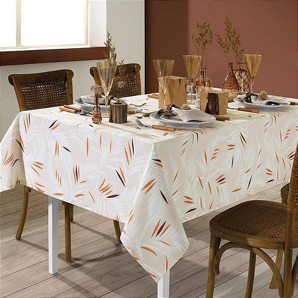 TOALHA DE MESA DOL CLEAN ATHENAS ESTAMPADO 140X140 ISABELA 4 LUGARES LIMPA FACIL