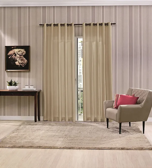 CORTINA BJA RUSTICA 260X170 POLI LATTE