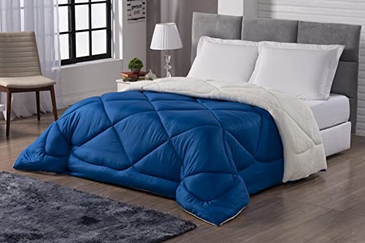 EDREDOM CAS D FACE CANVAS QUEEN 240X240 AZUL