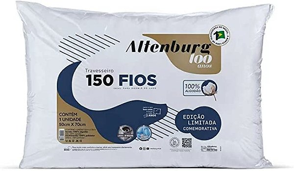 TRAVESSEIRO ALT 150 FIOS  BRANCO 50X70