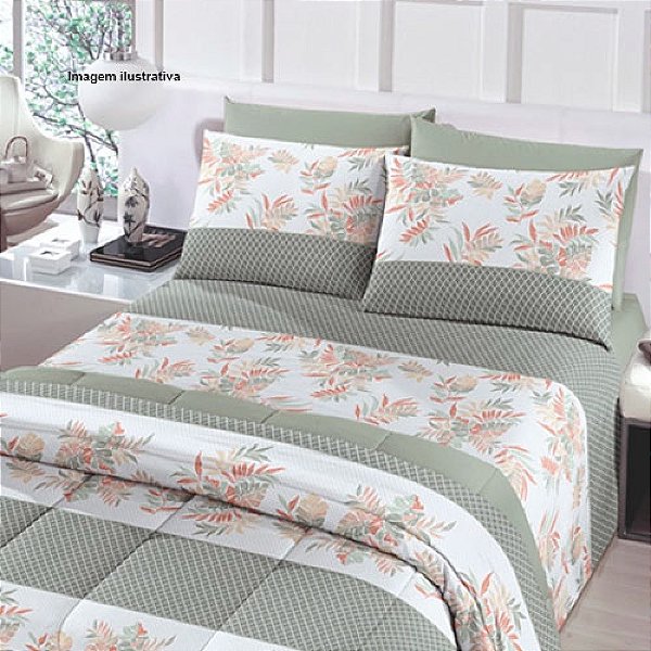 EDREDOM COT ROYAL PLUS SOLTEIRO VERDE PAMPULHA