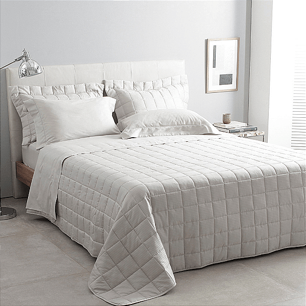 JG CAMA BUD DAMASK STRIPES CASAL BEGE