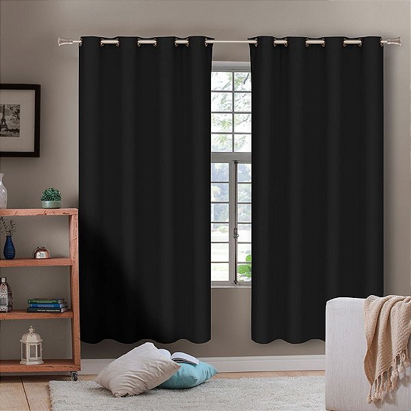 CORTINA BECADECOR VENEZA 260X170 9999 PRETO