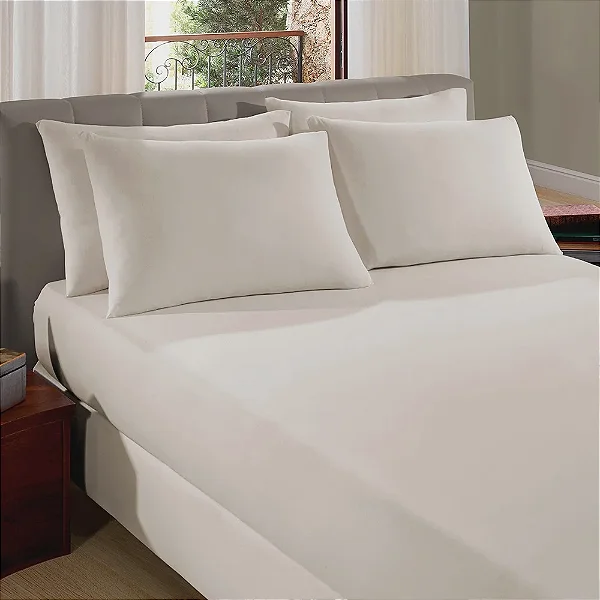 LENÇOL SUL PREMIUM KING SIZE LISO 40CM PEROLA