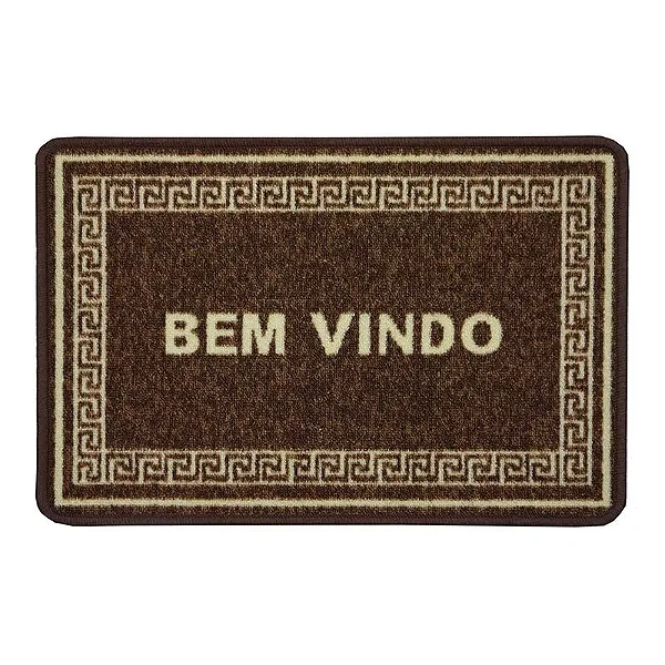 TAPETE NIA BOUCLE BEM VINDO 40X60 UNICO/CHOCOLATE