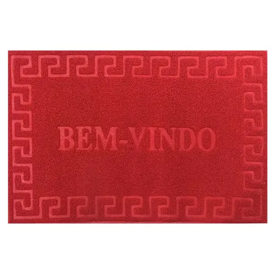TAPETE NIA PORTA VINYL BEM VINDO 40X60 VERMELHO
