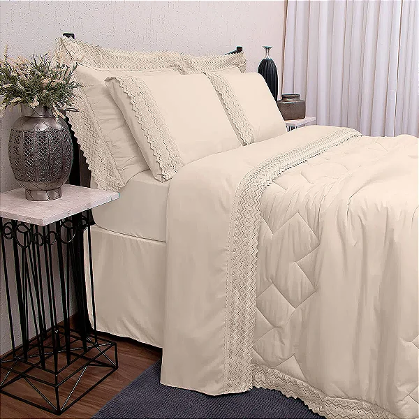 JG CAMA BOU SONATA CASAL BORDADO ELGA ROSA