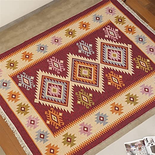 TAPETE NIA KILIM ANTEP 100X140 DES 004 VERMELHO