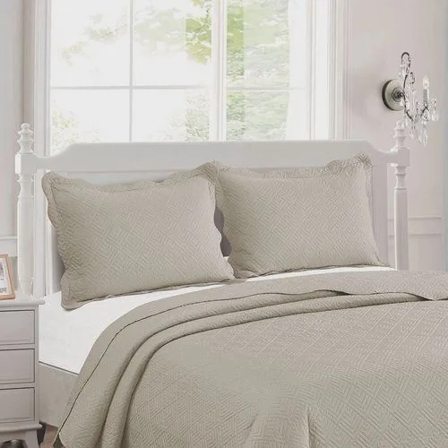 KIT COLCHA CAM CHRONOS QUEEN 240x260 BEGE 3 PÇS