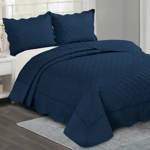 KIT COLCHA CAM ORFEU CASAL 220x240 MARINHO 3 PÇS.