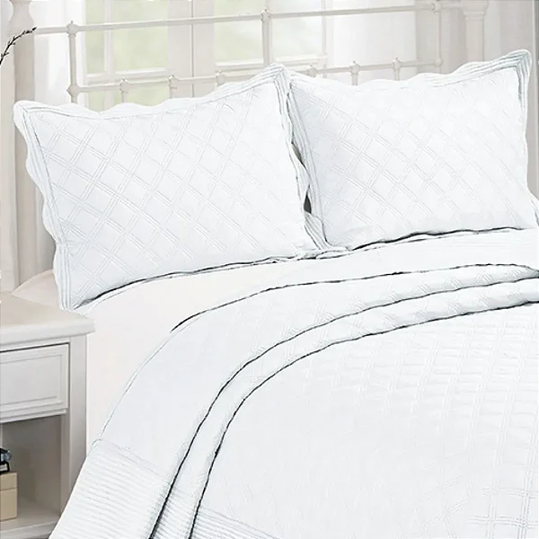 KIT COLCHA CAM ORFEU QUEEN 240x260 BRANCO 3 PÇS.