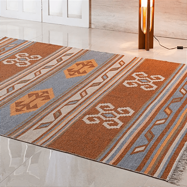 TAPETE NIA KILIM ANTEP 060X180 DES 004 VERMELHO