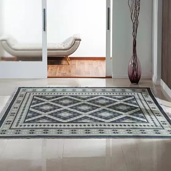 TAPETE NIA KILIM ANTEP 060X090 DES. 006 CINZA