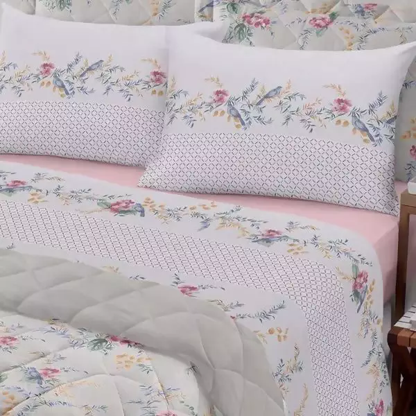 Jogo de Cama Coteminas Queen Royal Vivian Rosa