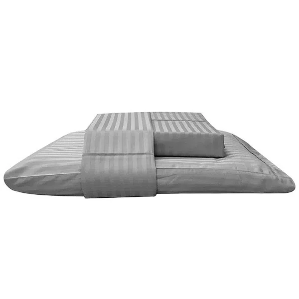 JG CAMA NIA STRIPE 300F CASAL PRATA/UNICO