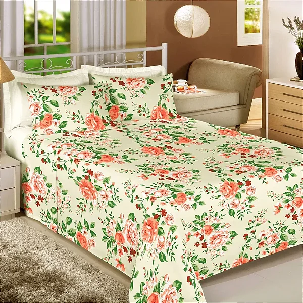 Jogo de Cama Coteminas Queen Nola Floral Amarelo