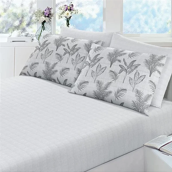 JG CAMA COT ROYAL SOLTEIRO 3PCS PALMEIRA CINZA