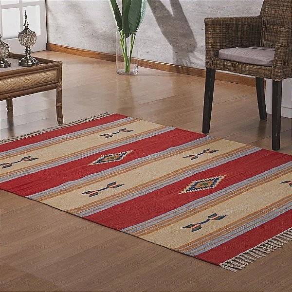 TAPETE NIA KILIM ALGODAO 140X200 DES 007