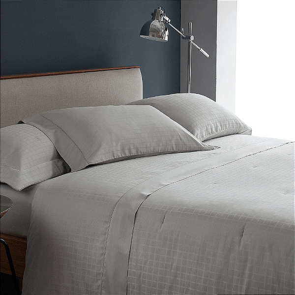 Jogo de Cama Buddemeyer King Damask Square Bege Palha