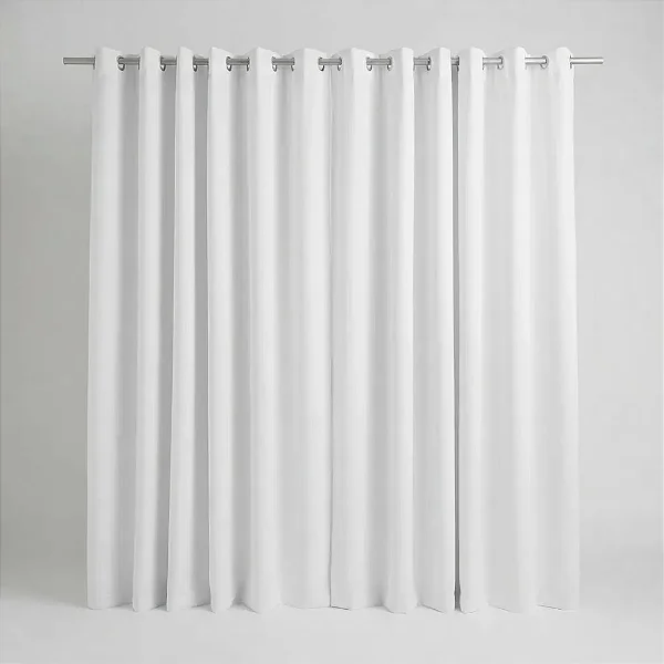 Cortina Bella Janela Pratika 260X230 Lisa Slim/Branco