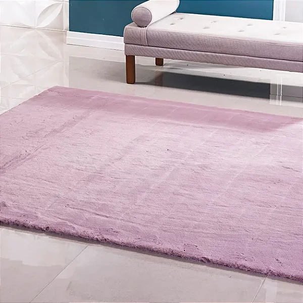 TAPETE NIA PELE BANGOR 100X150 UNICO ROSE