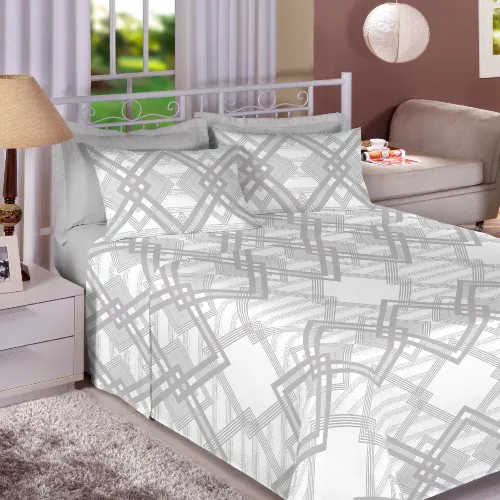 Jogo de Cama Estamparia Casal Premium Linea Cinza