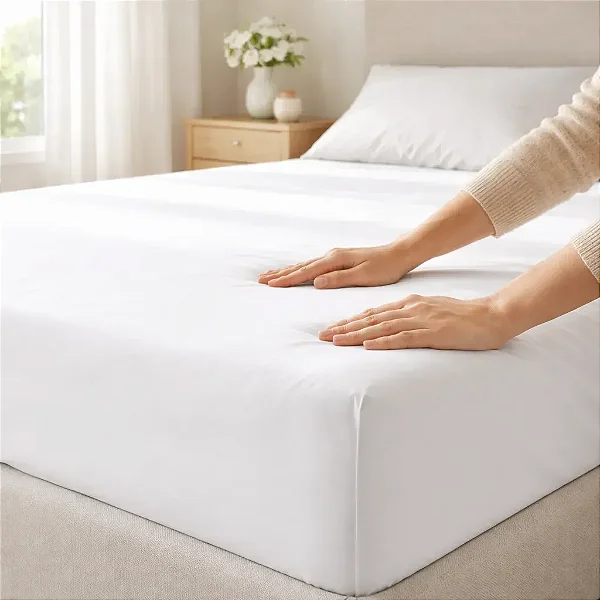 Lençol Buddemeyer Basic Percalle Casal 140/190/35 Branco