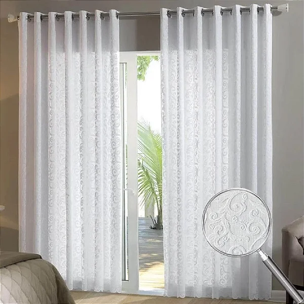 CORTINA BJA DUPLEX 300X230 VINTAGE ORNATO BRANCO