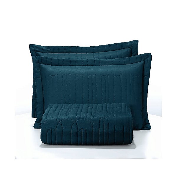 KIT COLCHA HDR ULTRAESSENCE TQ ALG CASAL AZUL