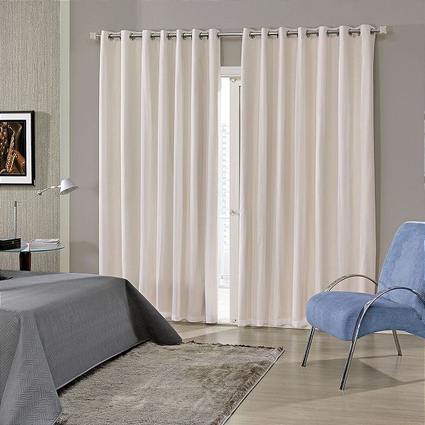 CORTINA BJA DUPLEX 300X230 FIO CROMO MARFIM