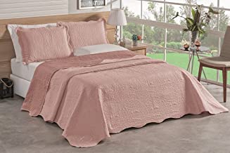 KIT COLCHA CAM MANDI CASAL 220X240 ROSE 3PÇS.