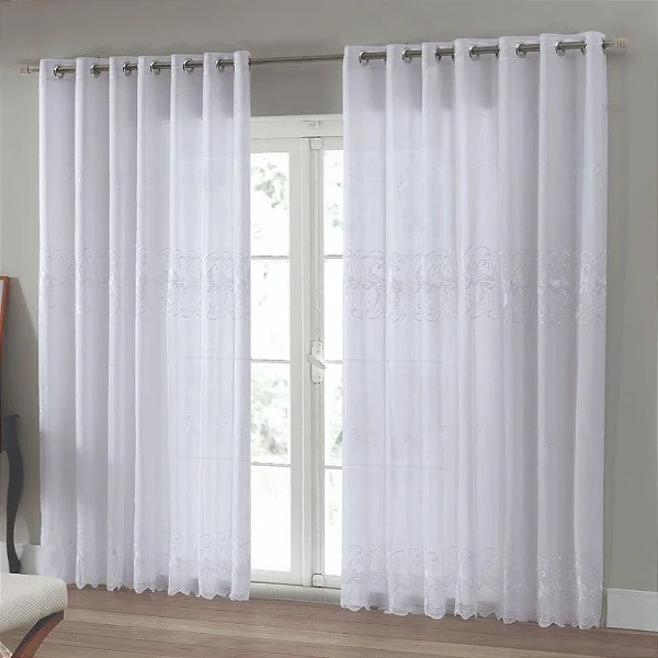 CORTINA BJA DUPLEX 260X170 BORDADA BRANCO