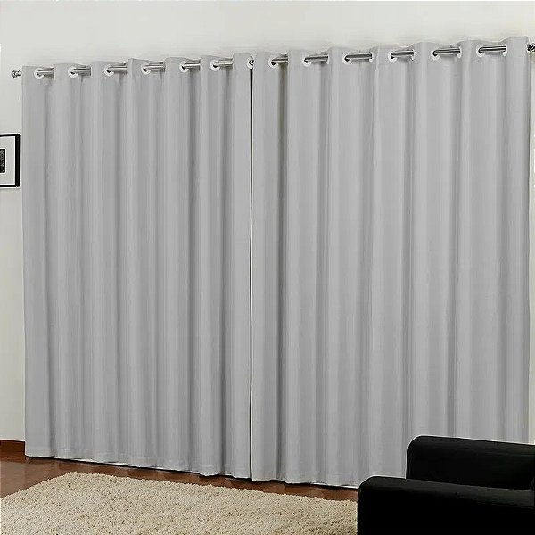 CORTINA NIA 100% BLACKOUT LS NC 400X260 CINZA