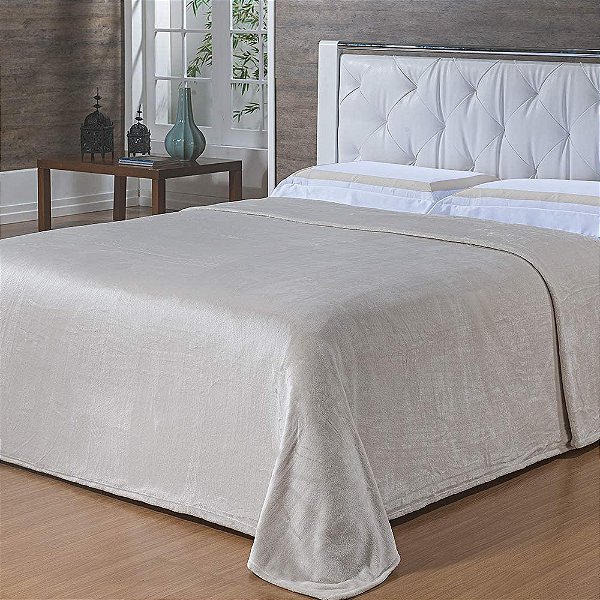 COBERTOR NIA TOQUE DE SEDA ARTICO 220X240 MARFIM QUEEN