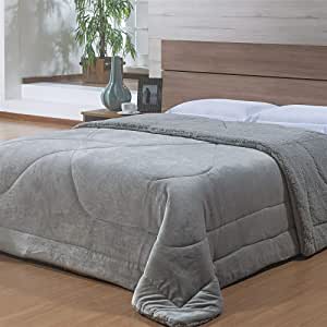 EDREDOM NIA CAPETOWN CASAL 180X220 PRATA