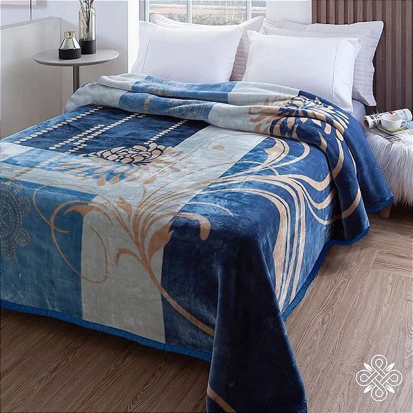 COBERTOR JOL RASCHEL PLUS EST BLUES 180X220